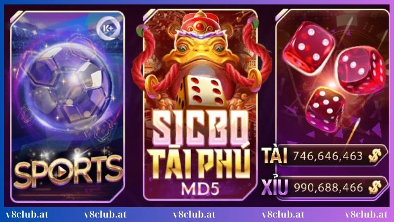 Sảnh thể thao V8club hấp dẫn chuyên nghiệp